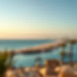 Panoramic view of Al Reem Beach showcasing its serene waters and skyline