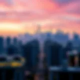 A stunning skyline view of Creek Heights showcasing modern architecture