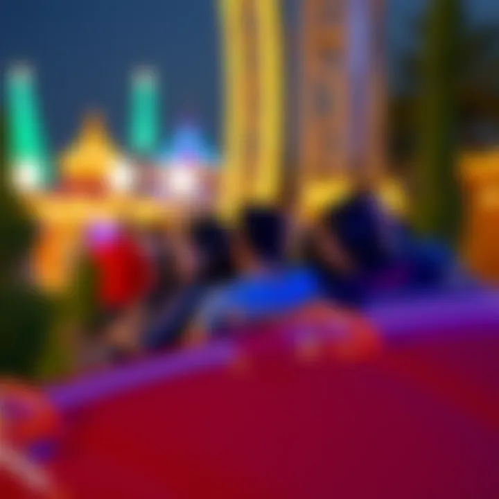 Visitors enjoying exhilarating rides at one of the thrilling theme parks within the resort