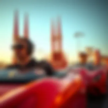 Thrilling Rides at Ferrari World Visitors enjoying thrilling rides at Ferrari World