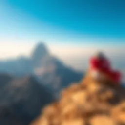 Breathtaking view of Jebel Jais peak with clear blue skies