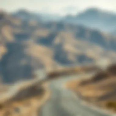 Journey to the Summit Scenic landscape of the winding roads leading to Jebel Jais