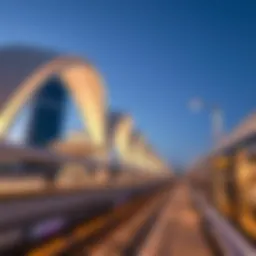 A modern metro station in Sharjah showcasing sleek architecture.