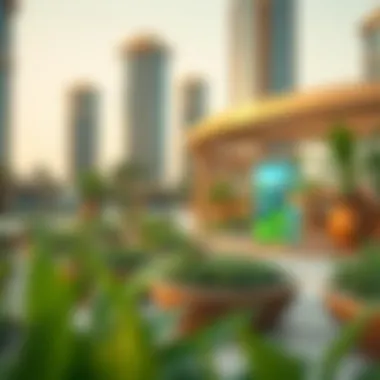 Green technology initiatives displayed in Masdar, promoting eco-friendly living