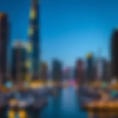Dubai Marina's Nighttime Vibrance The vibrant atmosphere of Dubai Marina after sunset