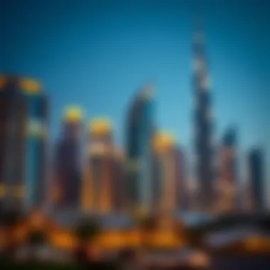 Dubai's Luxurious Real Estate After Dark Luxurious real estate developments lit up at dusk