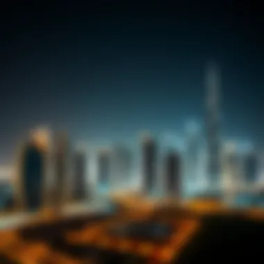 Dubai's Breathtaking Night Skyline Stunning skyline of Dubai illuminated at night