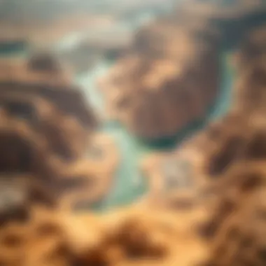Aerial Perspective of Wadi Dubai Aerial view of Wadi Dubai showcasing its unique geographical landscape