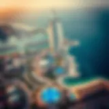 Aerial view of Yas Island showcasing its vibrant landscape