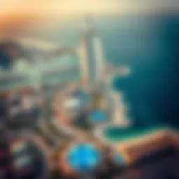 Aerial view of Yas Island showcasing its vibrant landscape