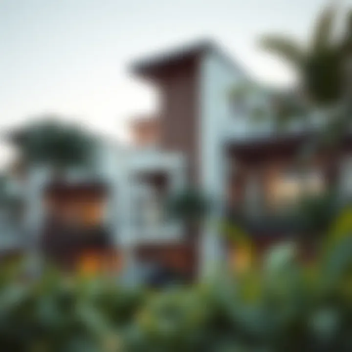 Modern architectural design of a residential building in Iris Village