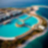 Aerial view of Mykonos Damac Lagoons showcasing its unique lagoon design