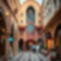 Architectural details of Patiala Souk Al Bahar showcasing intricate design elements
