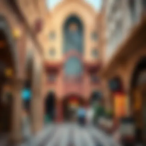 Architectural details of Patiala Souk Al Bahar showcasing intricate design elements