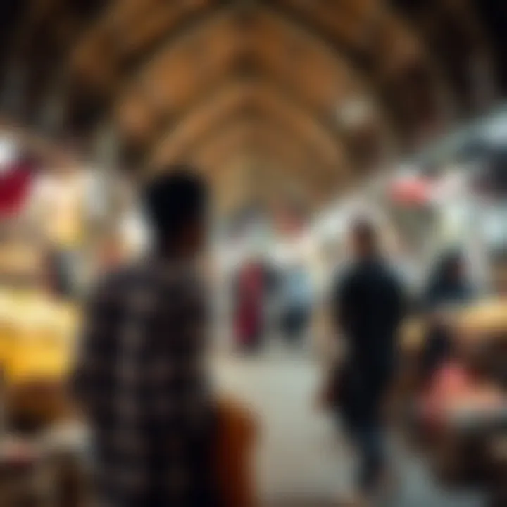 Community interactions highlighting the social dynamics within Patiala Souk Al Bahar