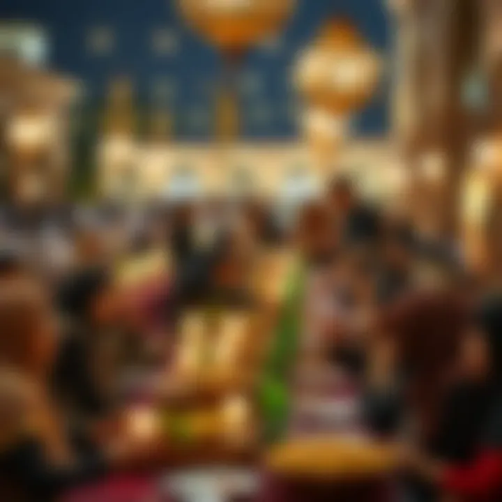 Community gathering for breaking fast during Ramadan