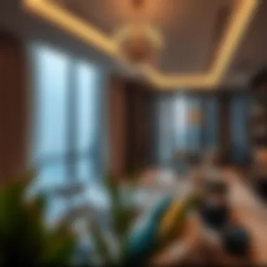 A panoramic view of a luxury apartment in Dubai