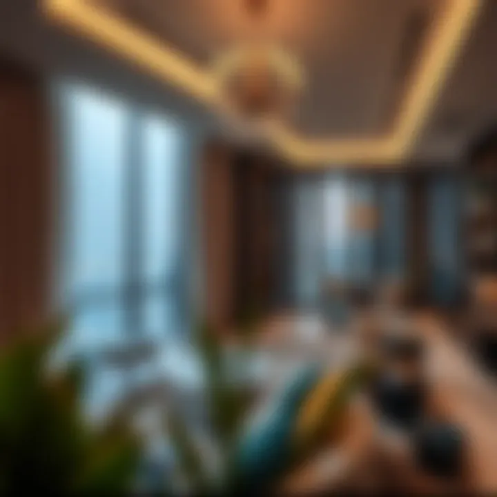 A panoramic view of a luxury apartment in Dubai