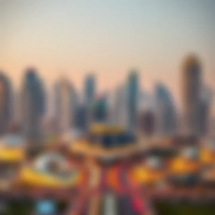 A modern skyline showcasing Dubai's architectural evolution reflecting the Global Village concept.