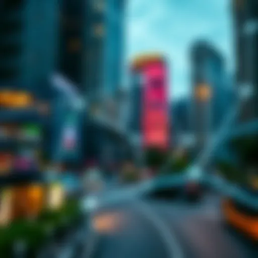 A visual representation of the interconnected global networks in urban landscapes.